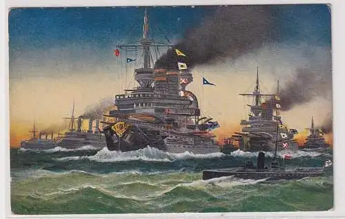 20785 Militär AK Ostseegesschwader im Manöver - T.S.N. Serie 821 (6. Dess.)