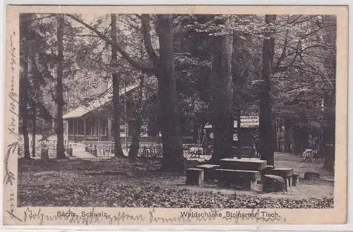 905757 Ak Sächsische Schweiz Waldschänke Steinerner Tisch 1927