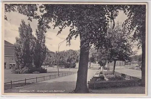 79381 AK Güstrow in Mecklenburg - Anlagen am Bahnhof 1936