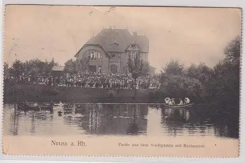 44115 Ak Neuss am Rhein Restaurant im Stadtgarten 1921