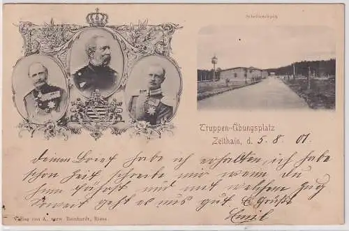 39407 Ak Truppen-Übungsplatz Zeithain Scheibendepot 1901