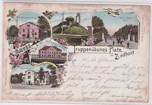 66072 Ak Lithografie Truppen-Übungsplatz Zeithain  1903