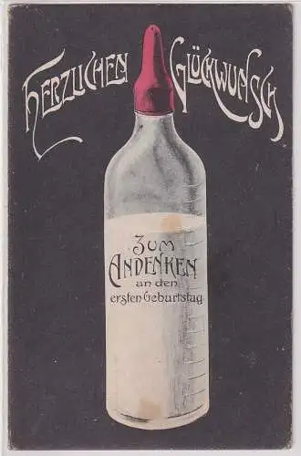 903790 AK Herzlichen Glückwunsch Zum Andenken an den ersten Geburtstag 1910