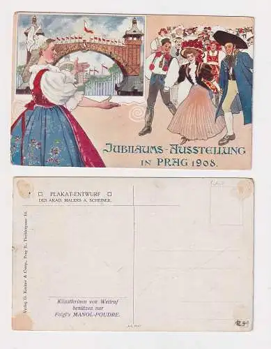 62341 Künstler Ak Jubiläums-Ausstellung in Prag 1908
