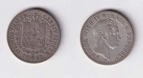 1/6 Taler Silber Münze Preussen Friedrich Wilhelm IV 1842 A ss (122323)