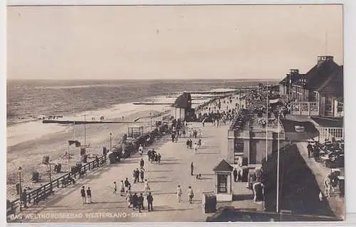 45213 Foto Ak Weltnordseebad Westerland-Sylt Strandpromenade 1930