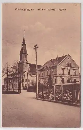 41141 Ak Bärenwalde Sachsen Schule Kirche Pfarre 1935