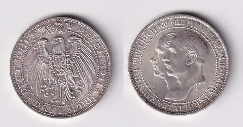 3 Mark Silbermünze Preussen Universität Breslau 1911 vz (124144)