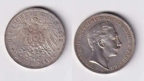 3 Mark Silbermünze Preussen Kaiser Wilhelm II 1912 A Jäger 103 ss (146398)