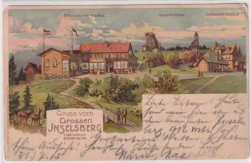88829 Ak Gruss vom Grossen Inselsberg in Thüringen 1905