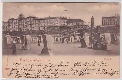 75685 Ak Norseebad Borkum Strand mit Blick auf die Stadt 1899