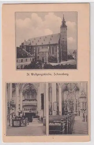 907061 Mehrbild Ak Schneeberg St. Wolfgangskirche um 1930