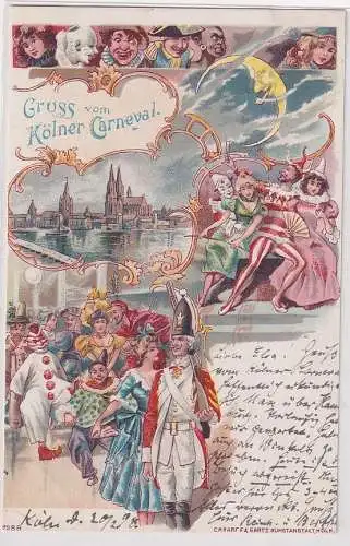 60877 Ak Lithographie Gruß vom Kölner Carneval Karneval 1898