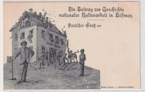 52569 Humor Ak Ein Beitrag zur Geschichte nationaler Kulturarbeit in Böhmen 