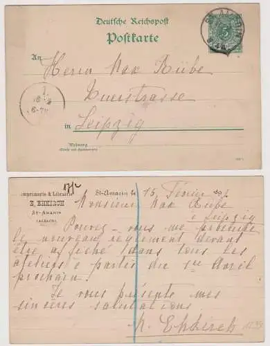 99415 Ganzsachen Postkarte imprimerie & Librairie E.Ehkirch St.Amarin 1892