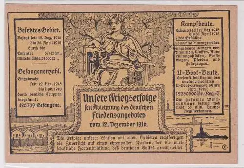 13235 Propaganda Ak Unsere Kriegserfolge seit Ablehnung des Friedensangebotes 