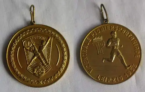 DDR Medaille V. Zentrale Pionierspartakiade Leipzig 1963 Turnfest Gold (149614)