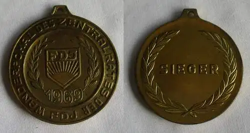 DDR Medaille 1.Platz Wanderpokal d. Zentralrates der FDJ Stufe Gold 1969(149698)