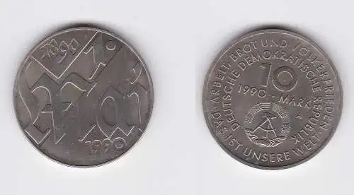 DDR Gedenk Münze 10 Mark 100.Jahre 1.Mai Feiertag 1990 Stempelglanz (128593)