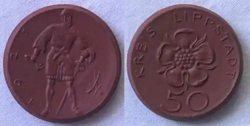 50 Pfennig Notgeld Münze Kreis Lippstadt Meißner Porzellan 1921 (110894)