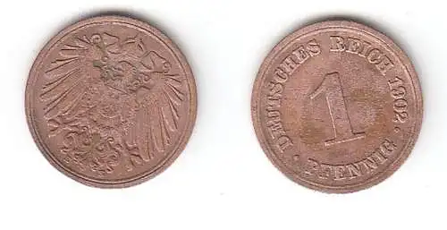 1 Pfennig Kupfer Münze Kaiserreich 1902 E Jäger Nr.10 (112608)