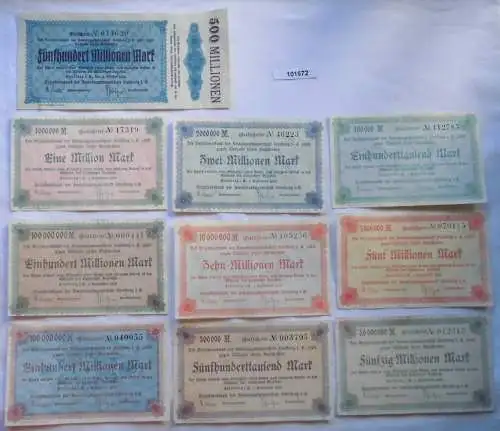 10 Banknoten Inflation Notgeld Amtshauptmannschaft Stollberg i.E. 1923 (101672)