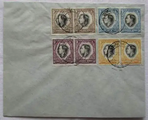 92201 seltener Ersttagsbrief FDC Süd West Afrika 12.V.1937 Krönung King GeorgeVI
