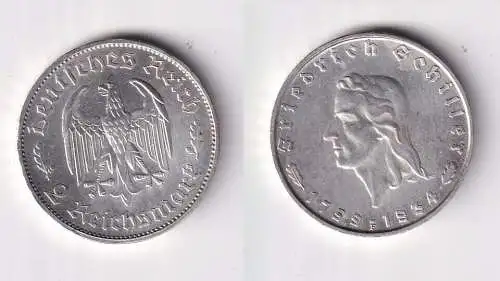 2 Mark Silber Münze Friedrich von Schiller 1934 F vz (147255)