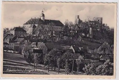 904759 AK Frauenstein im Erzgebirge - Ortsansicht mit Schloss 1940