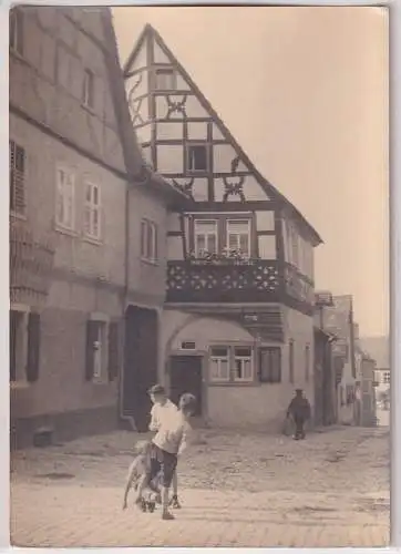 38385 Foto Ak Wimpfen spielende Kinder vor Fachwerkhaus um 1930