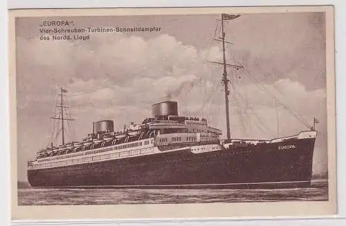 79816 Ak "EUROPA" Vier-Schrauben-Turbinen-Schnelldampfer Nordd. Lloyd 1930