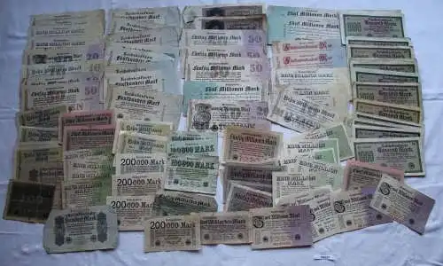Sammlung mit 100 Banknoten Deutschland Inflation, Deutsches Reich (169217)