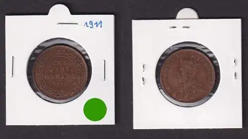 1 Cent Kupfer Münze Kanada Canada 1911 (153077)