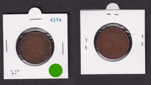 1 Cent Kupfer Münze Kanada Canada 1916 (153251)