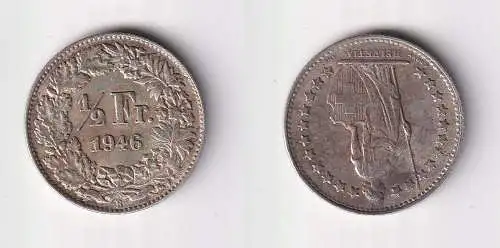 1/2 Franken Silber Münze Schweiz 1946 B ss (107776)