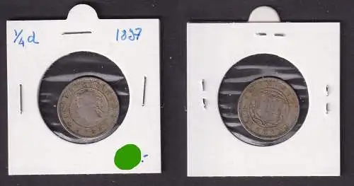 1 Farthing Kupfer-Nickel Münze Jamaika Jamaica Victoria 1897 (156027)