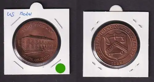 USA Medaille United States Mint Denver The Department of Treasury 1789 (155502)