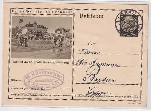 907469 Ganzsache Lernt Deutschland kennen! Ostseebad Arendsee Mecklenburg 1935