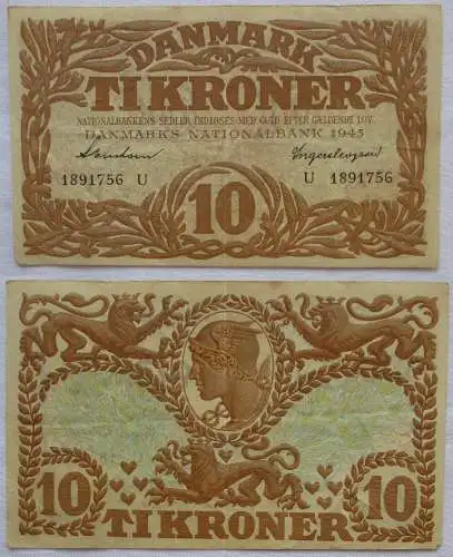 10 Kroner Banknote Dänemark Nationalbank 1943 (166013)