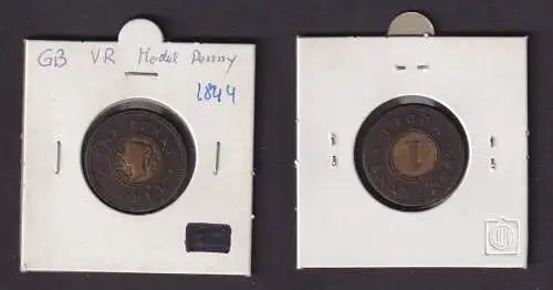 Jeton Großbritannien One Penny Model Königin Victoria (165319)