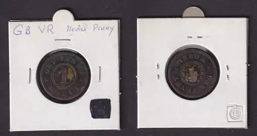 Jeton Großbritannien One Penny Model Königin Victoria (166946)