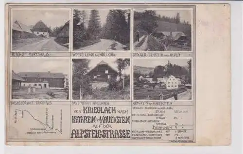 43234 Mehrbild Ak von Krieglach nach Kathrein am Hauenstein auf der Alpsteigstr.