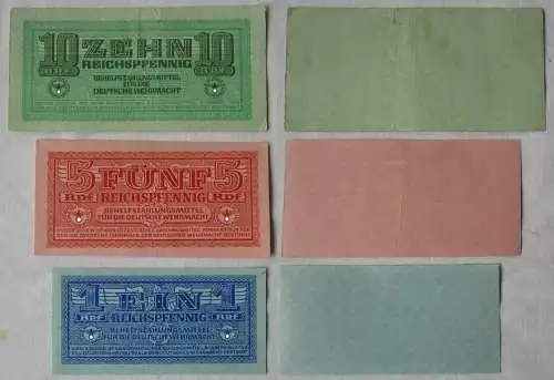1 + 5 + 10 Reichspfennig Behelfszahlungsmittel Deutsche Wehrmacht  (135775)