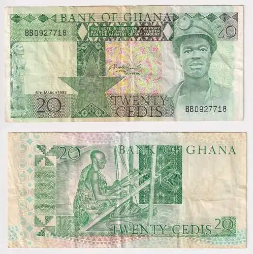 20 Cedis Banknote Bank of Ghana 6.3.1982 Pick 21 (169442)