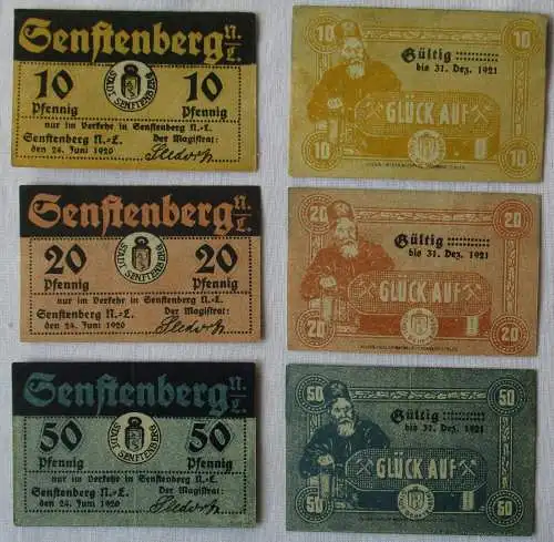 10 bis 50 Pfennig Banknote Notgeld Stadt Senftenberg 1920 (167034)