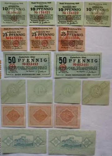 9 Banknoten Notgeld Stadt Westerburg 1920 (168608)