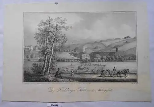 alter Stich "Die Friedeburger Hütte von der Mittagsseite"