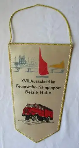 DDR Wimpel XVII. Ausscheid im Feuerwehr-Kampfsport Bezirk Halle Köthen (126331)