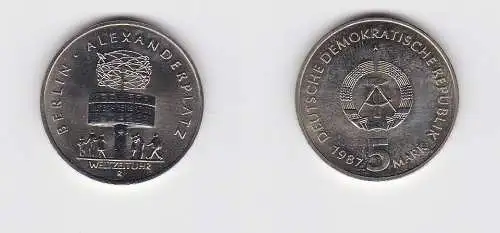 DDR Gedenk Münze 5 Mark 750 Jahre Berlin Alexanderplatz 1987 (126941)
