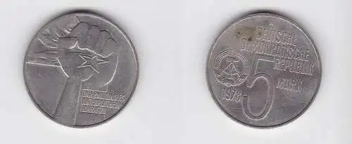 DDR Gedenk Münze 5 Mark internationales Antiapartheidjahr 1978 (126943)